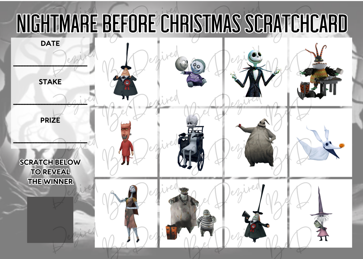 The Nightmare before Christmas Scratch Card