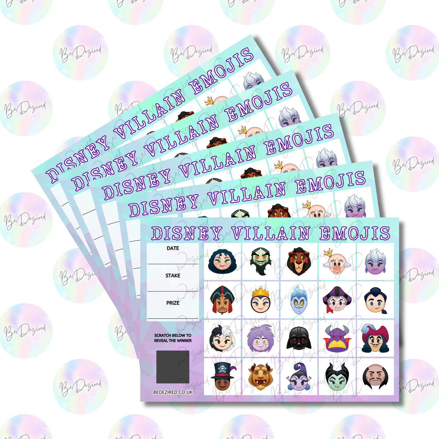 Disney Emoji Blitz Villains 1-20 Scratch Card