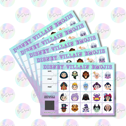 Disney Emoji Blitz Villains 1-20 Scratch Card