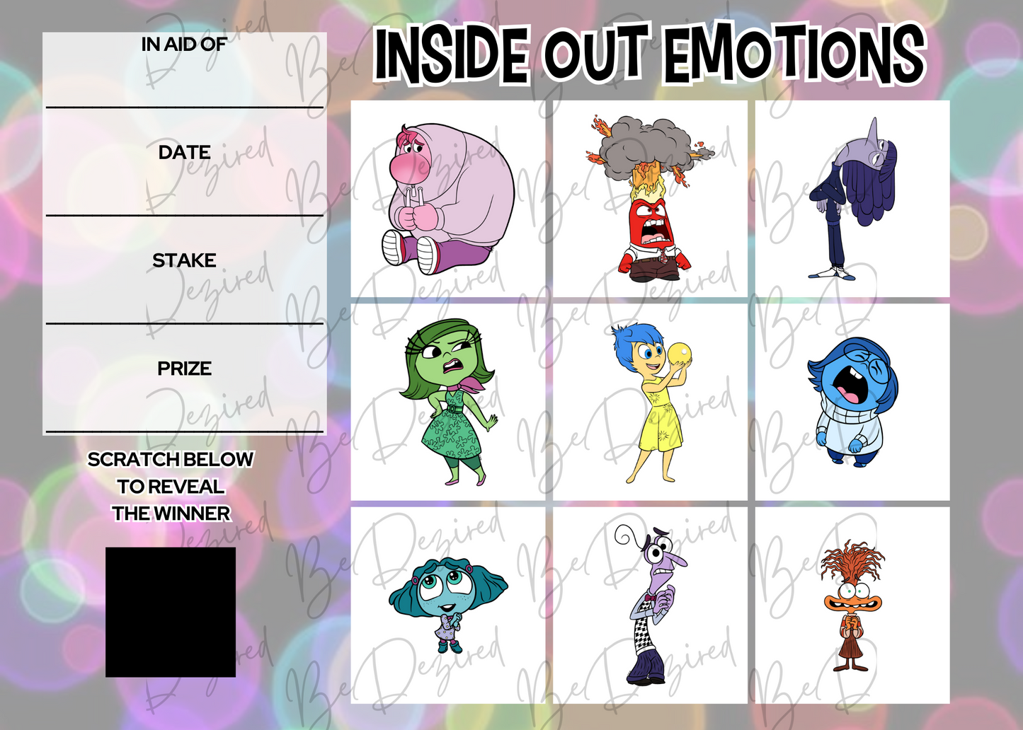 Inside Out 2 Emotions Scratch Card
