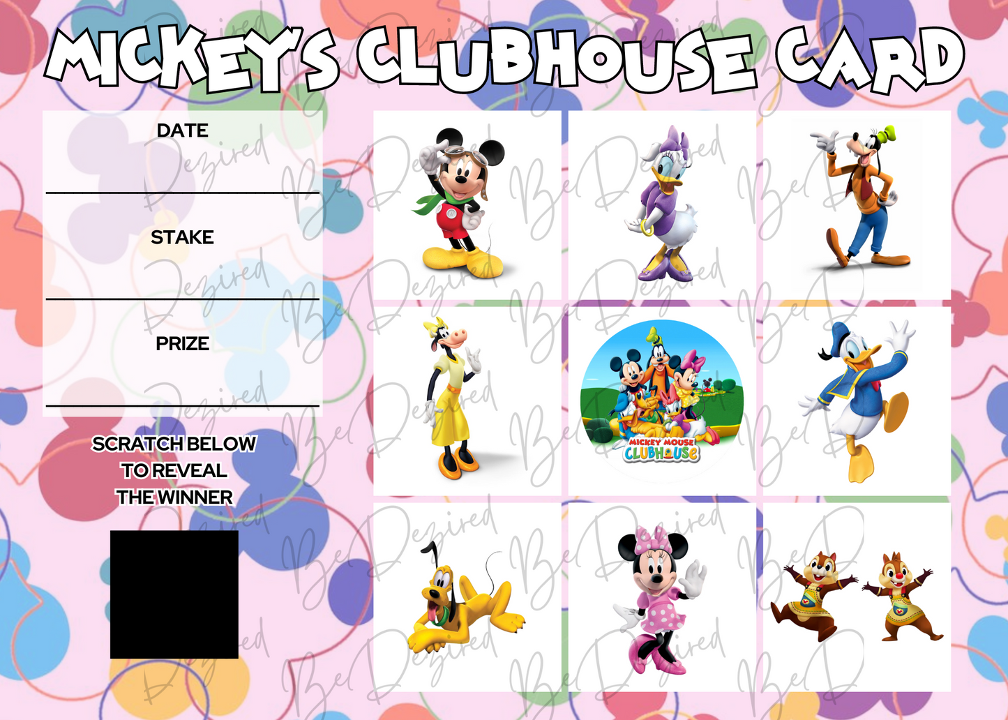 Mickeys Clubhouse Scratch Card