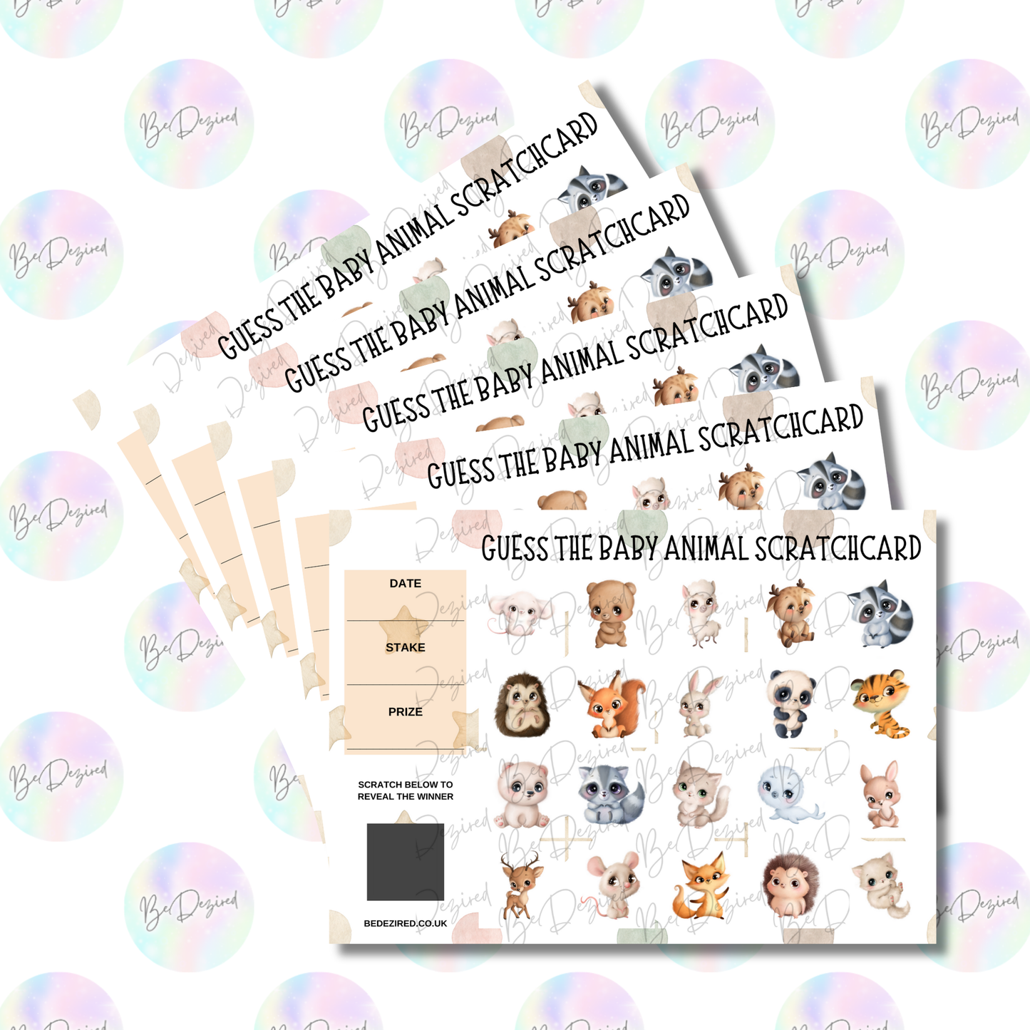 Cute Baby Animals Fund Raising Scratch Cards