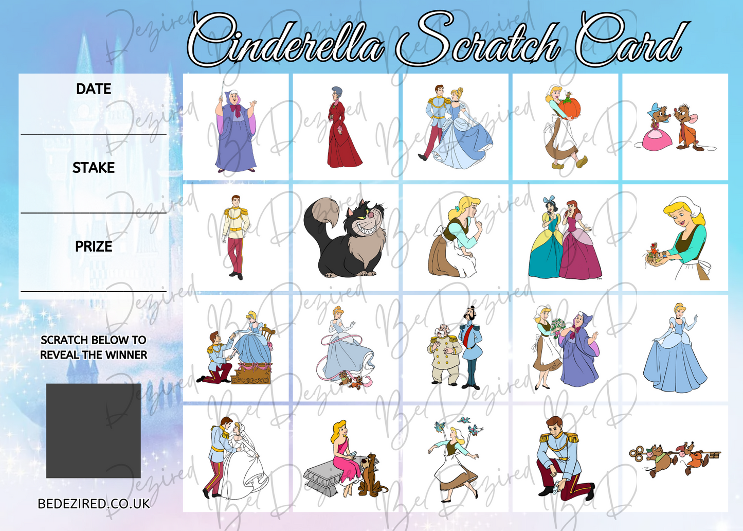 Disney Cinderella Scratch Card