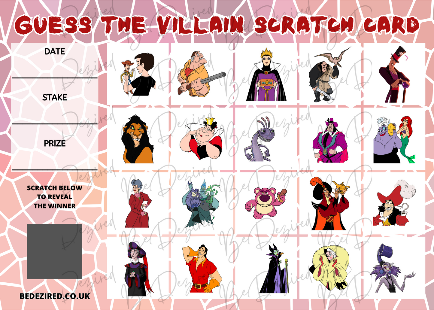 Disney Villains Scratch Card