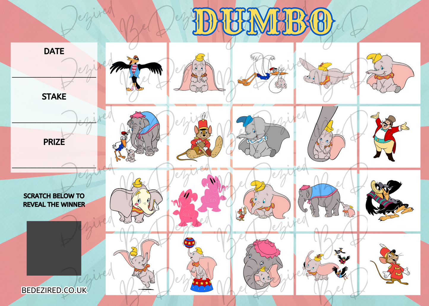 1-20 Dumbo Scratch Card