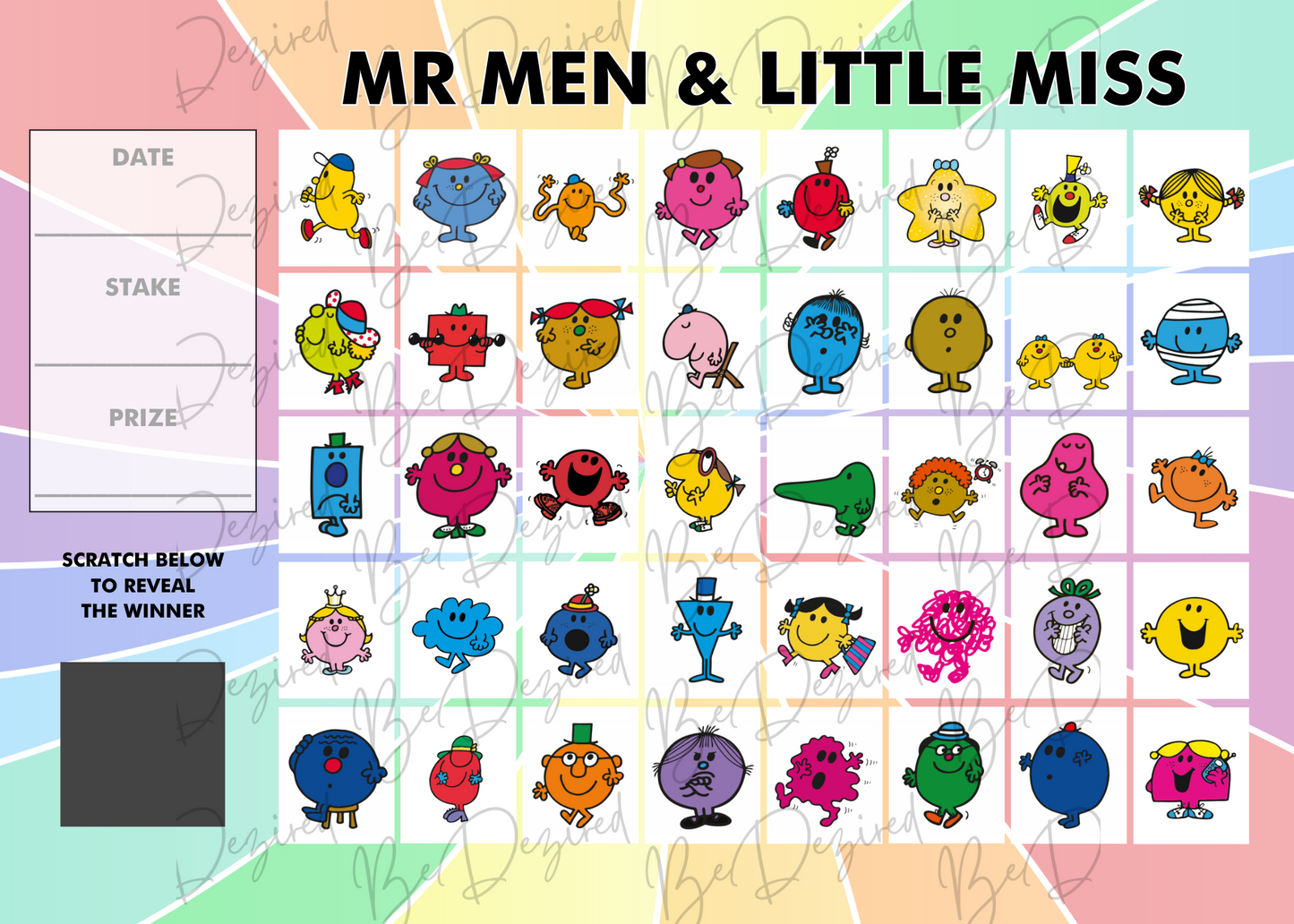Mr Men & Little Miss 1-40 Scratch Card