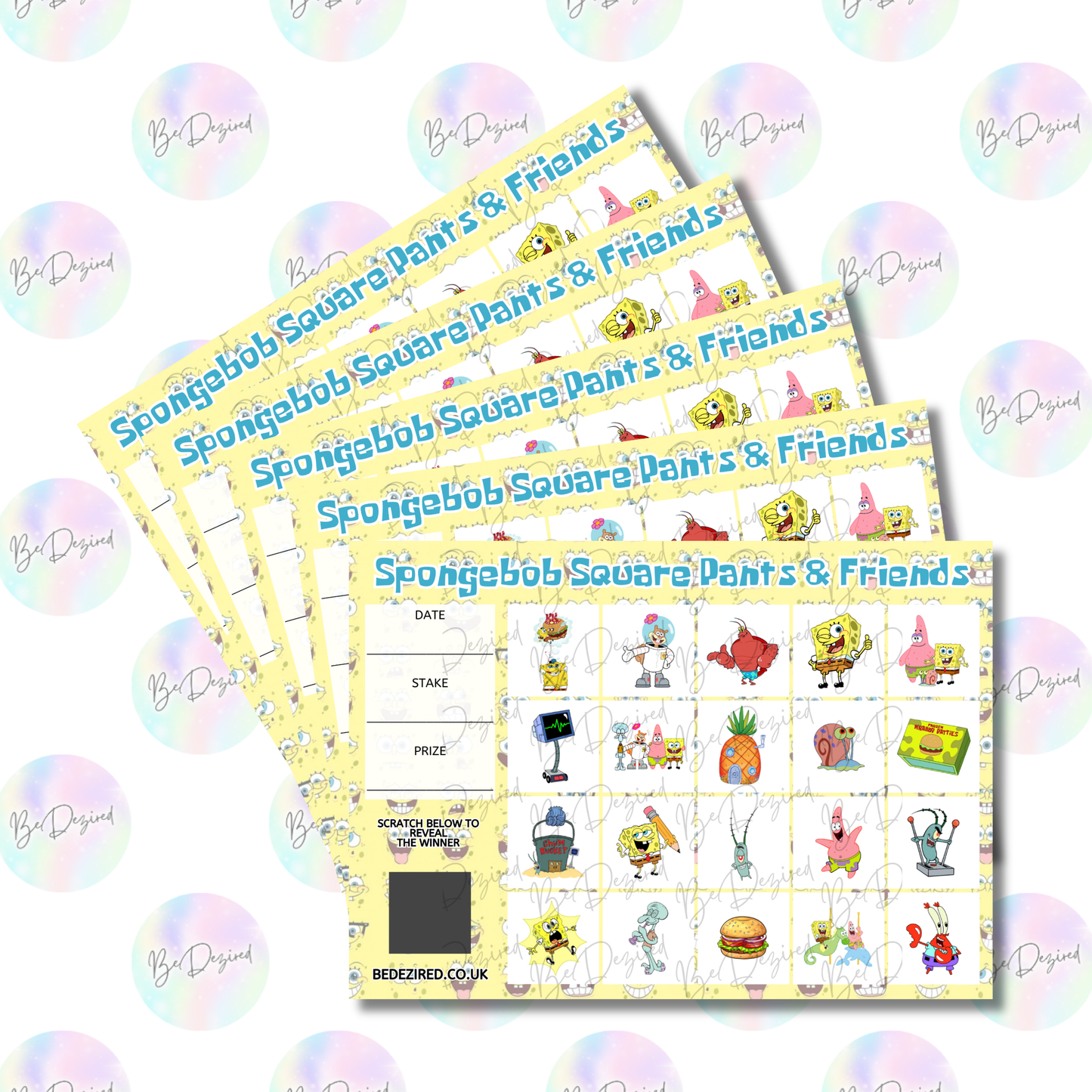 1-20 Spongebob Square Pants Scratch Cards