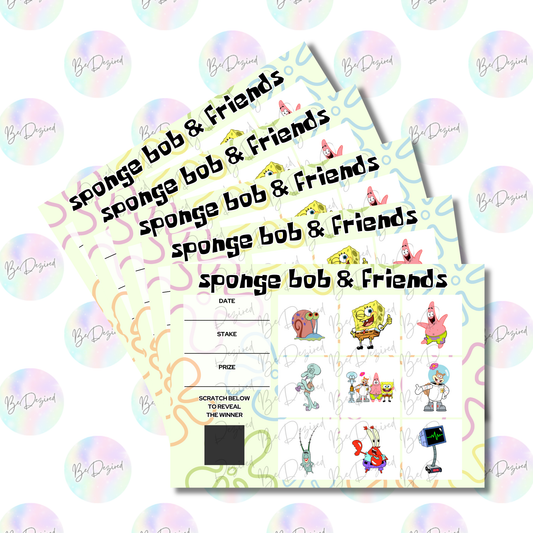 Spongebob & Friends 1-9 Scratch Cards