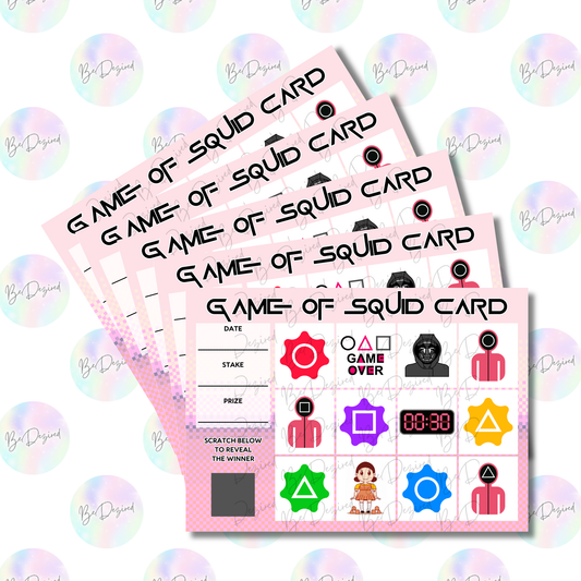 Game of Squid 1-12 Scratch Cards