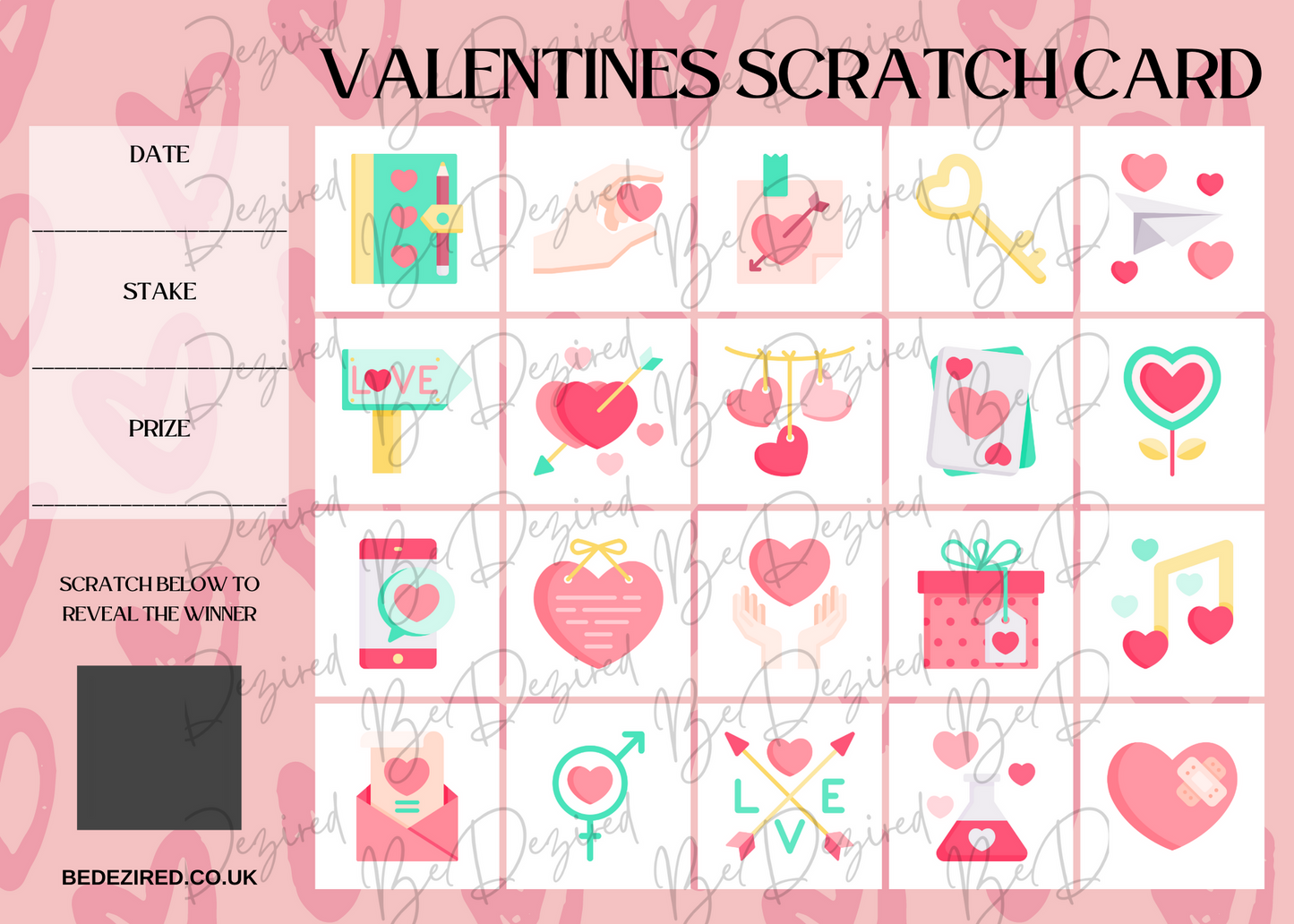 Valentines Day Scratch Card