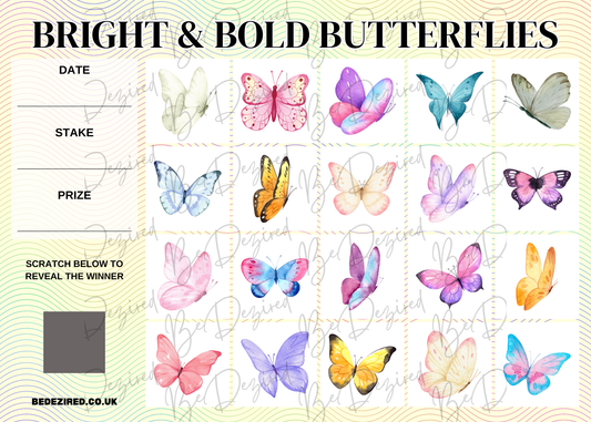 Bold & Beautiful Butterflies 1-20 Scratch Card