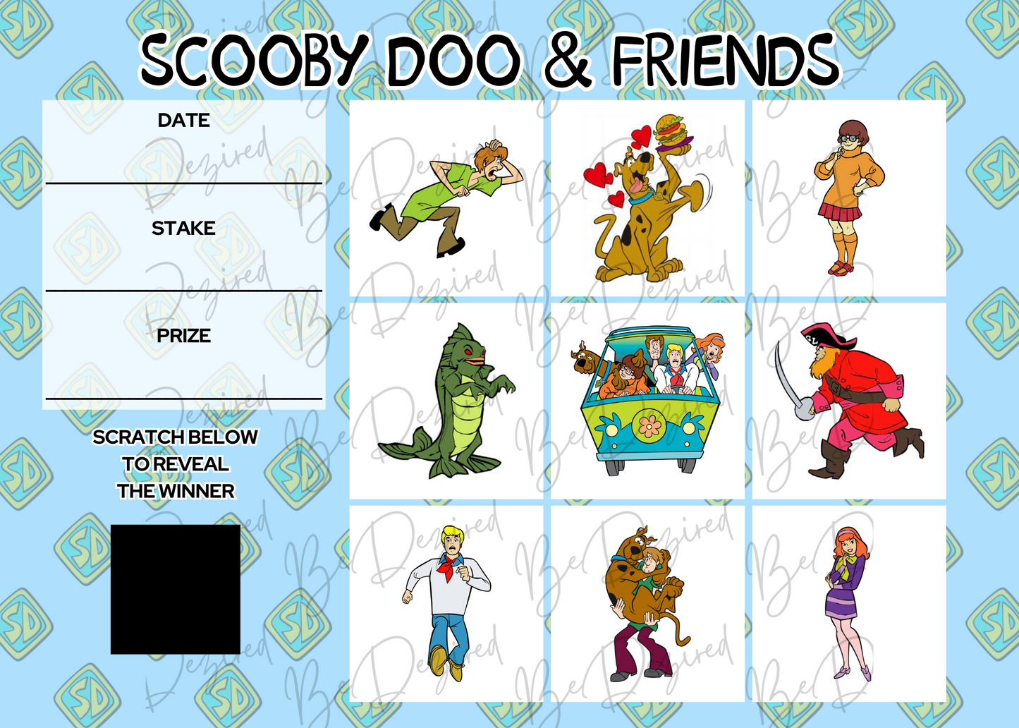 Scooby Doo & Gang 1-9 Scratch Card