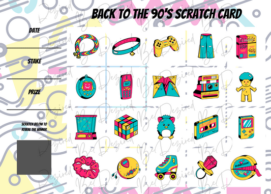 Back to the 90's Money Raising Scratch Card