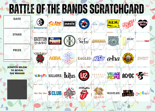 Battle of the Bands Fund Raising Scratch Card