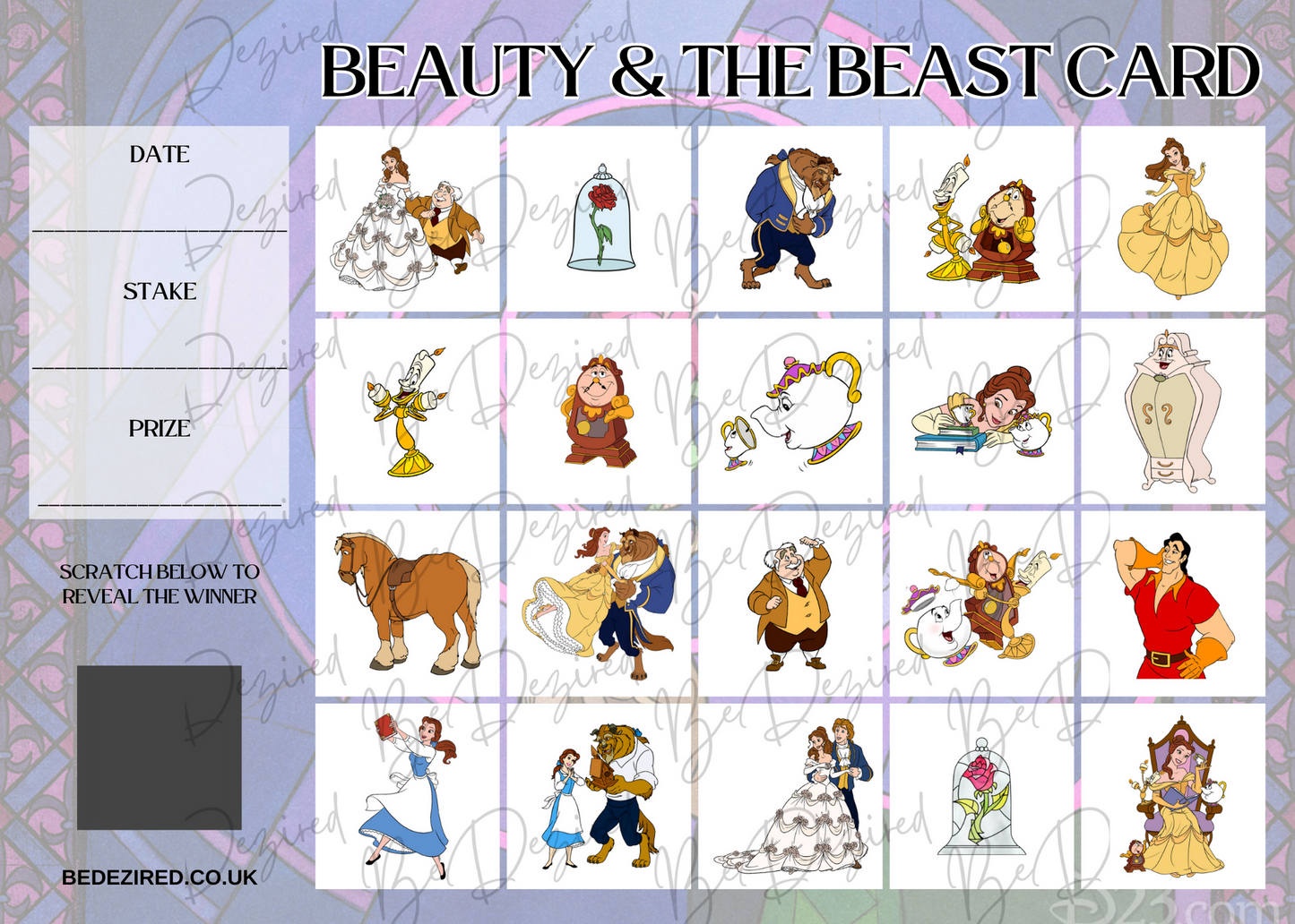 Beauty & the Beast Fund Raising Scratch Card