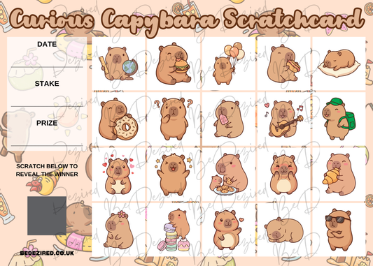 Cute Capybaras 1-20 Scratch Card