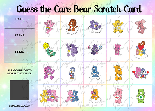 Caring Bears Character Scratch Card