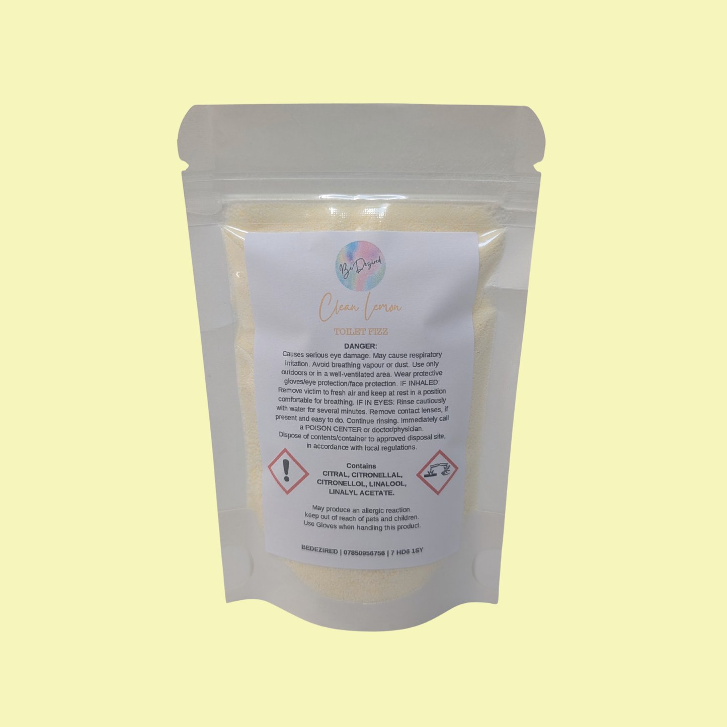 Clean Lemon | Toilet Fizz Powder | 70g POUCH