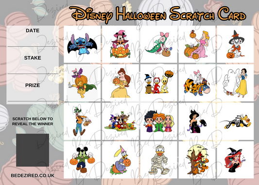 Spooky Disney Halloween Scratch Card