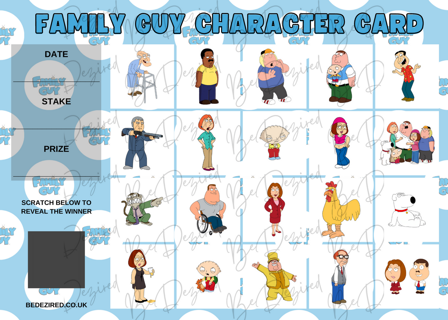 Family Guy Scratch Card