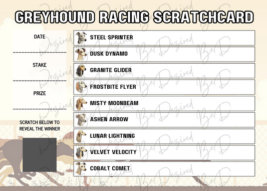 Greyhound Racing Scratch Card
