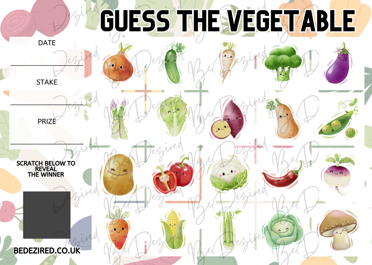 Veggies Scratch Card