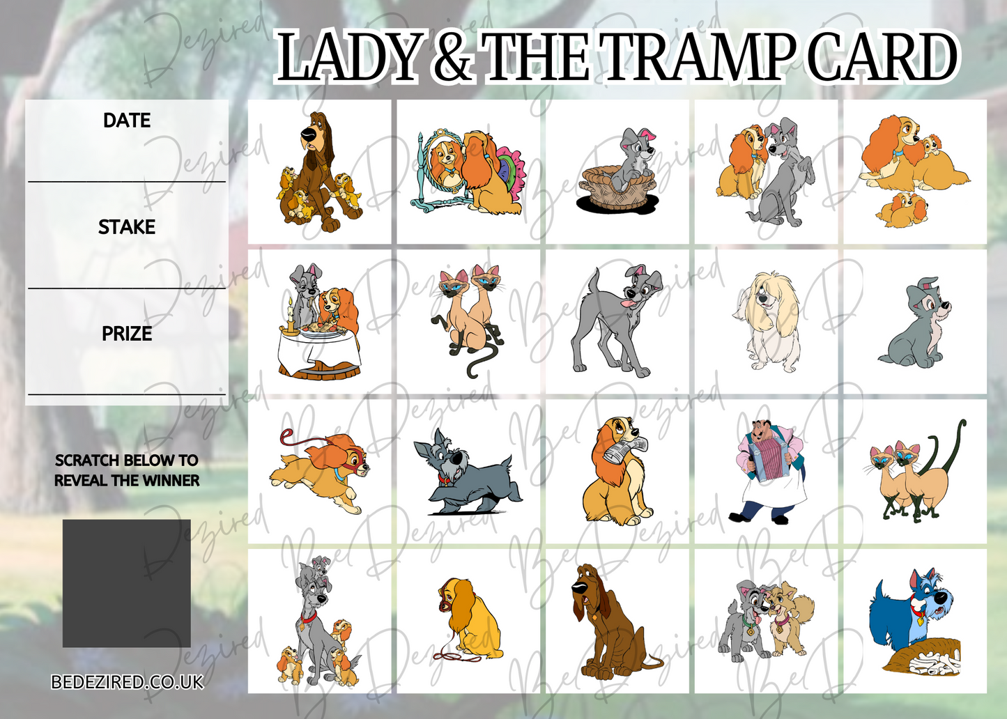 Lady & The Tramp Disney Scratch Card