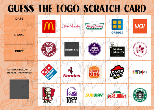 Guess the Food Chain Logo Scratch Card