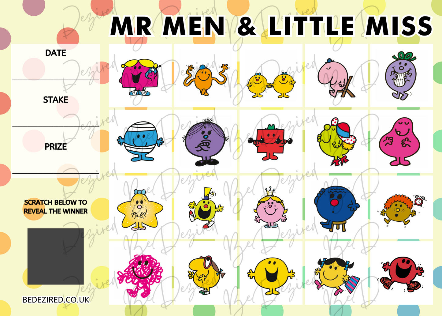 Mr Men & Little Miss Scratch Card