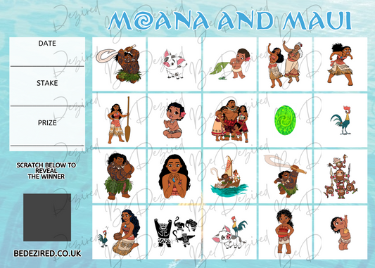 1-20 Moana & Maui Scratch Card