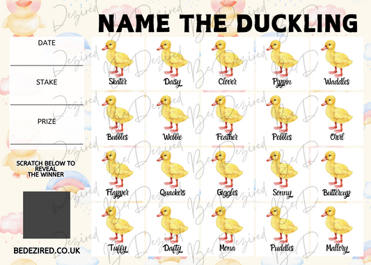 Name the Duckling Scratch Card