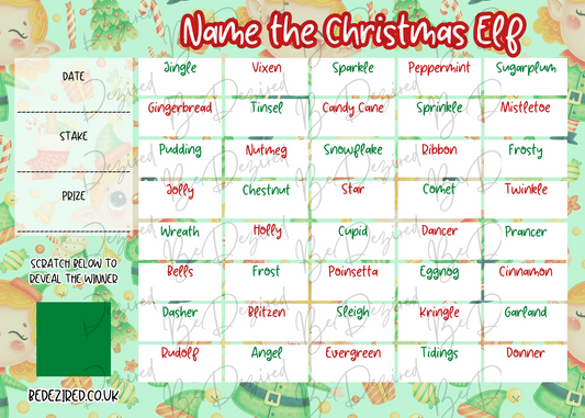 Name the Elf Scratch Card