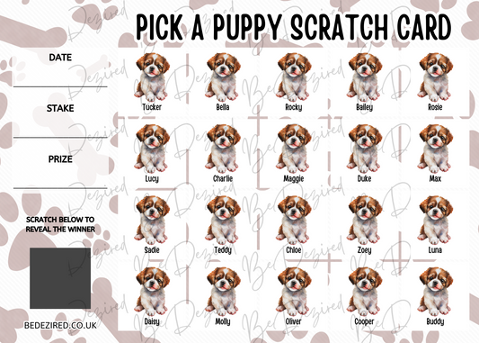 Name the Puppy Scratch Card