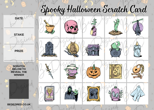 Spooky Scary Halloween Scratch Card