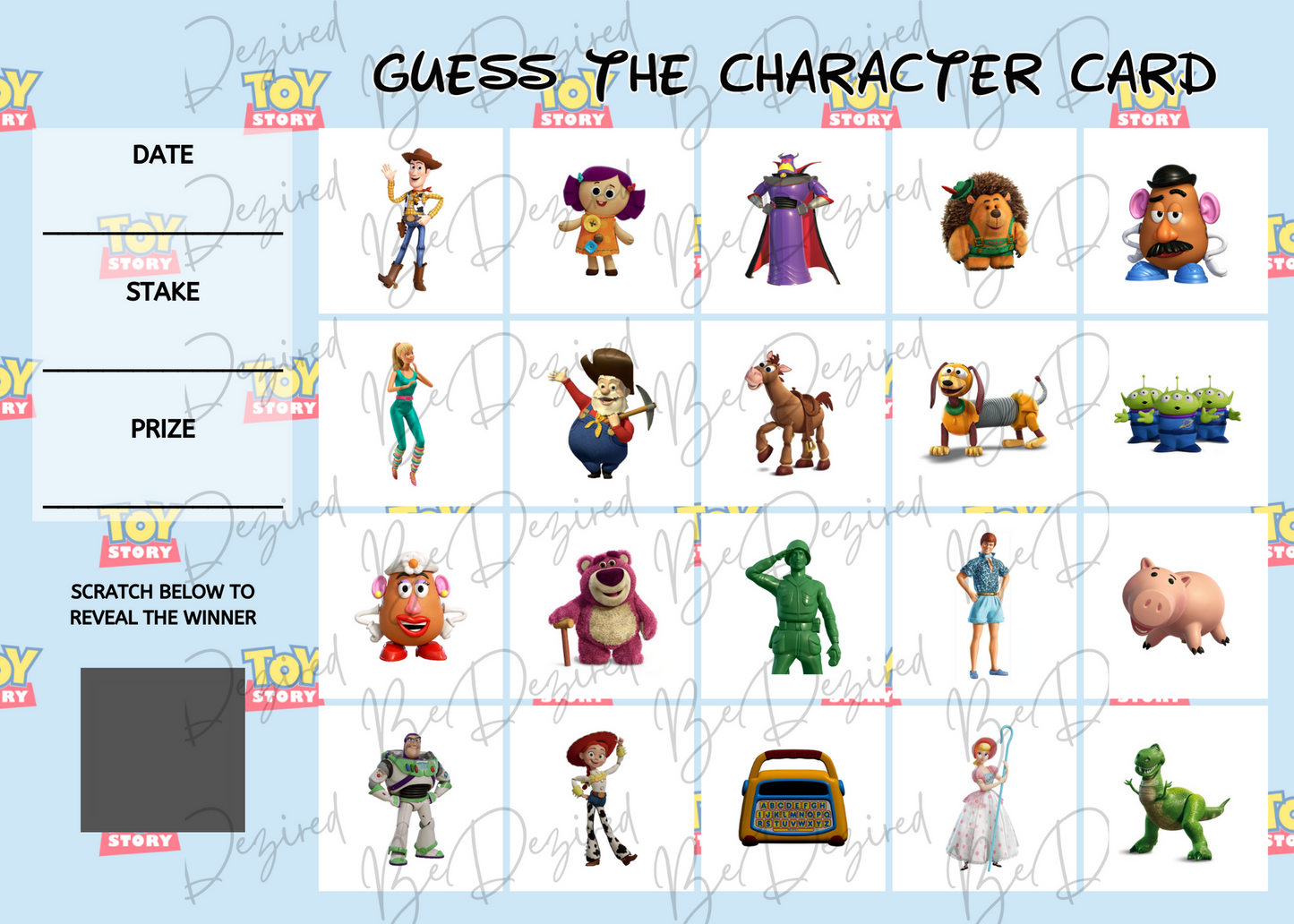 Toy Story Scratch Card